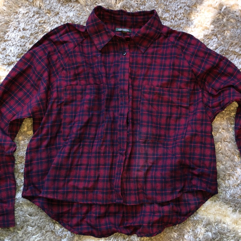 Plaid women’s long sleeve wild fable